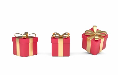 Set Gift Box. 3D Illustration