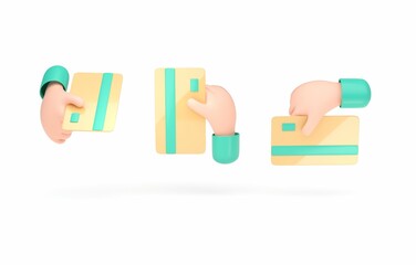 Set Credit Card. 3D Illustration