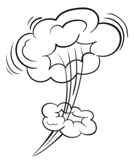 Smoke cloud in retro comic style. Air blowing effect