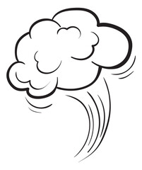 Dust cloud comic effect. Air blow motion