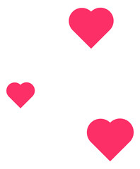 Hearts icon. Red romantic symbol. Love sign