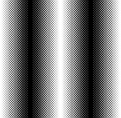 Halftone gradient seamless pattern. Dotted fade effect in stripes loopable background. Monochrome gradient repeat texture. Vector illustration