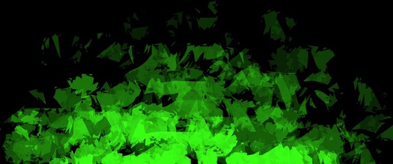 Abstract dark background stage, copy space, colorful neon green lights, bright reflections. Design concept for illustrations, decoration, wallpaper, backdrop, cinema scene or presentation.