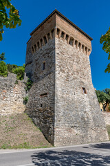 Fototapeta na wymiar The ancient Caetani tower, Todi, Perugia, Italy, on a sunny day