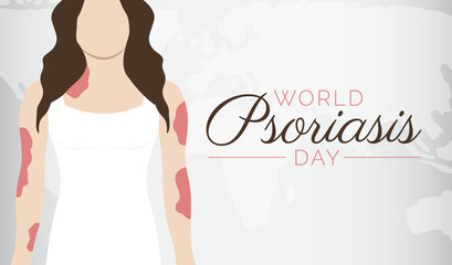 Obraz na płótnie Canvas World Psoriasis Day Vector Illustration Design with Woman