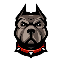 Pit Bull head icon. Dog logo. Fighting dogs label, sport mascot. T-shirt print.