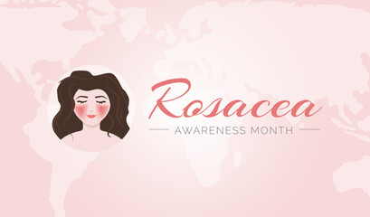 Pink Rosacea Awareness Month Background Illustration