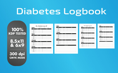 This is a Diabetes Logbook with the 2 most popular sizes 8.5x11 and 6x9. Fully ready to print.