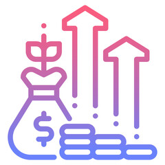 dividend line gradient icon