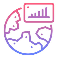 Gdp line gradient icon
