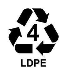 Recycling Symbols For Plastic. Vector icon illustration (LDPE)