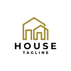 house logo with line art style. good for real estate company or any business related to house.