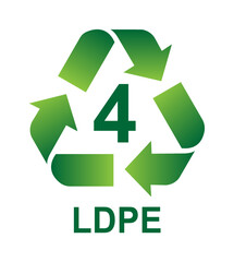 Obraz premium Recycling Symbols For Plastic. Vector icon illustration (LDPE)