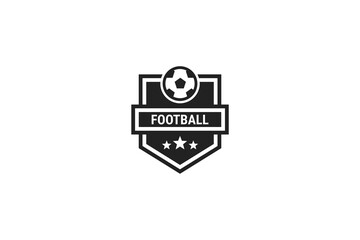 Flat soccer football logo design illustration idea