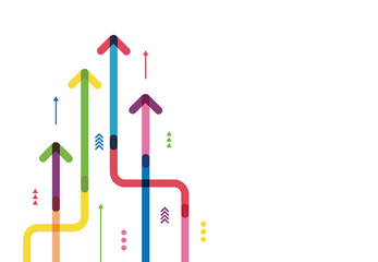 Financial growth arrows with colorful. Vector illustration
