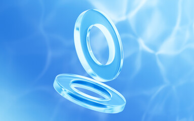 Abstract curves and geometric rings, 3d rendering.