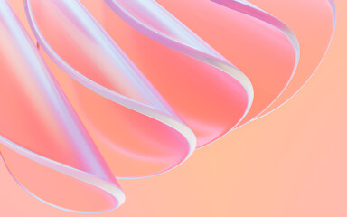 Abstract curves and geometric figure, multilevel curves, 3d rendering.