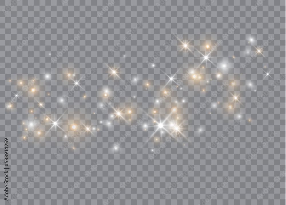 Poster light glow effect stars. vector sparkles on transparent background. christmas abstract pattern. spar