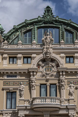 Grand Theater de Monte Carlo. Monte Carlo Casino (Casino de Monte-Carlo, architect Charles Garnier, 1865) - gambling and entertainment complex includes Casino and Grand Theater de Monte Carlo. Monaco.
