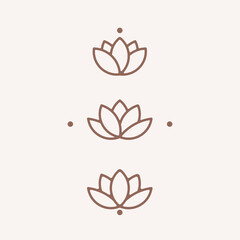 Lotus flower logo. Stylized emblem of flower bud.