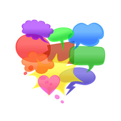 Dialogue balloons, conversation clouds, speech bubbles for prints and designs