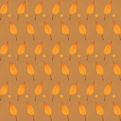 Autumn leaves seamless pattern
