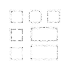 四角形のシルバーヴィンテージオーナメント装飾フレームセット