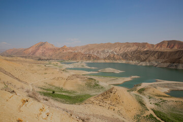 lake in the mountains in Armenia. Azat reservoir