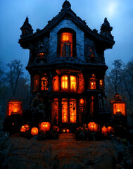 The spooky Halloween house 