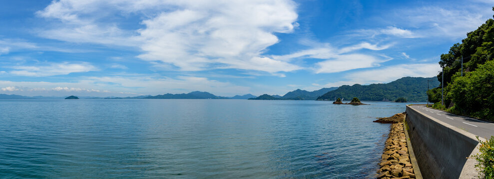 Coast Scenery of Seto Inland Sea, Tobishima Road, Kamikamagari Island