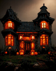 The spooky Halloween house 