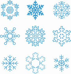 snowflake icons new year,christmas, logo