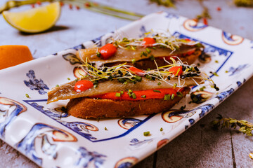 marinated sardine skewer