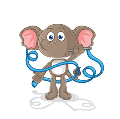 elephant Rhythmic Gymnastics mascot. cartoon vector