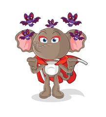 elephant Dracula illustration. character vector