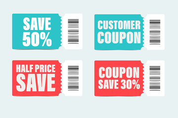 Set of discount coupons. Sale