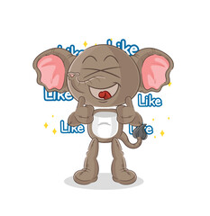 elephant give lots of likes. cartoon vector