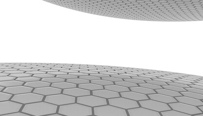 Modern abstract background with 3d model. 3D render