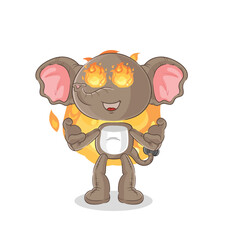 elephant on fire mascot. cartoon vector