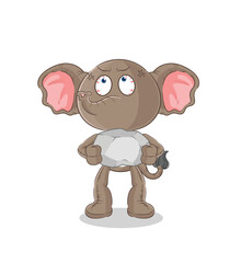 elephant lifting rock cartoon character vector