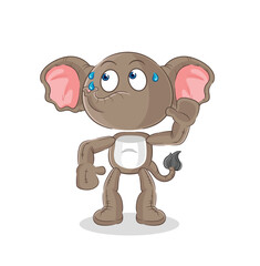 elephant eavesdropping vector. cartoon character