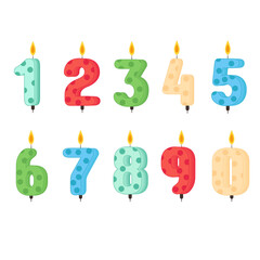 Cake candles with the number of ages.