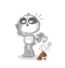sloth with stinky waste illustration. character vector