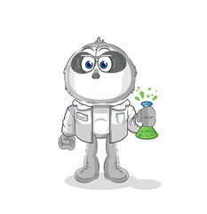 sloth scientist character. cartoon mascot vector