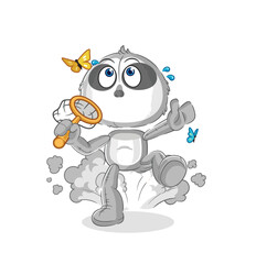 sloth catch butterfly illustration. character vector