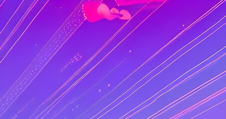 Obraz premium purple, pink and blue lights racing along a digital landscape