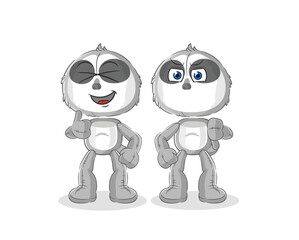 sloth thumbs up and thumbs down. cartoon mascot vector