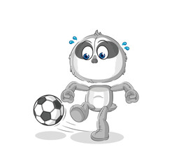 sloth kicking the ball cartoon. cartoon mascot vector