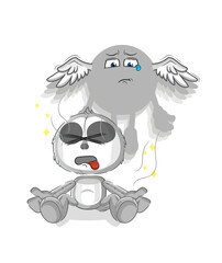 sloth spirit leaves the body mascot. cartoon vector
