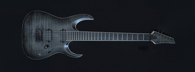 guitar on black background